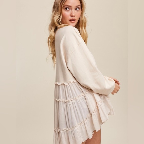 Champagne! Champagne 🍾 Color Sweatshirt & Gauzy Top - Picture 2 of 6